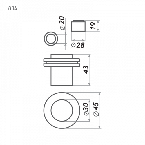 Ограничитель дверной магнитный НОРА-М 804 хром